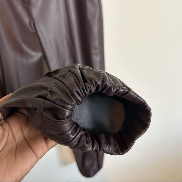 HUGO BOSS Teruna Faux Leather Jogger Pants Purple Merlot Size 6 Original $228 - Picture 8 of 10